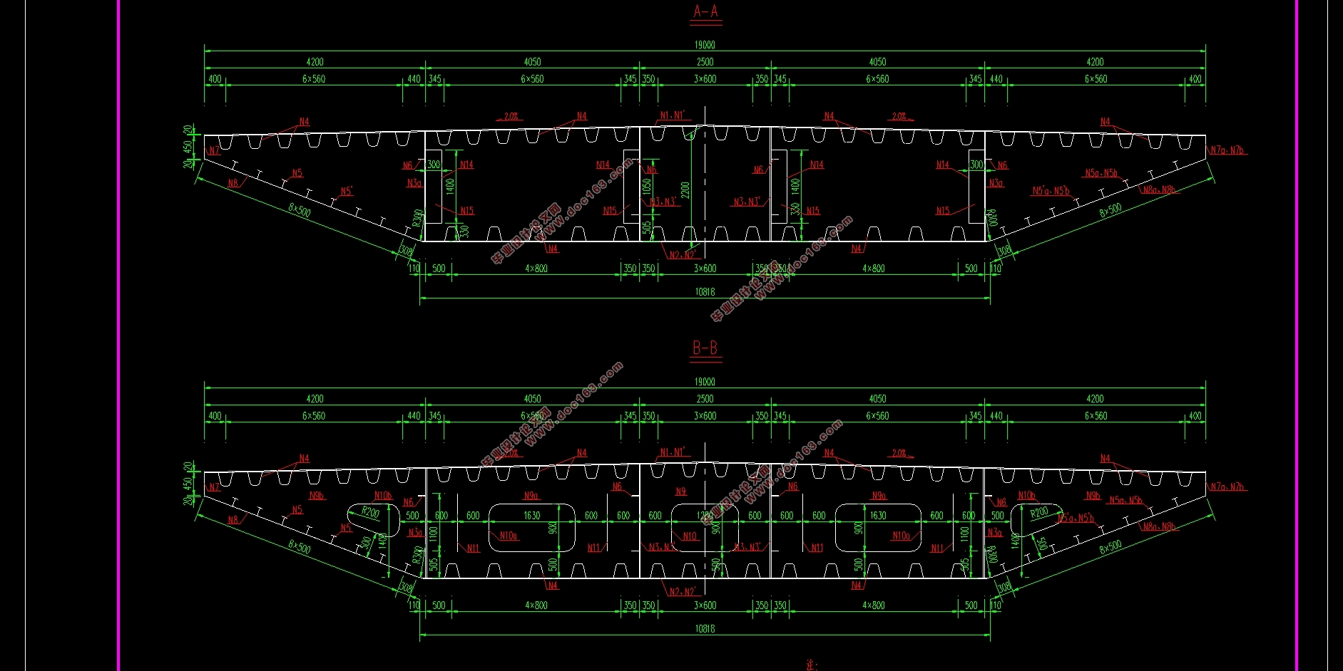 ˲ɳ·Ͽ(2×74mб)ʩͼ(CADͼ)