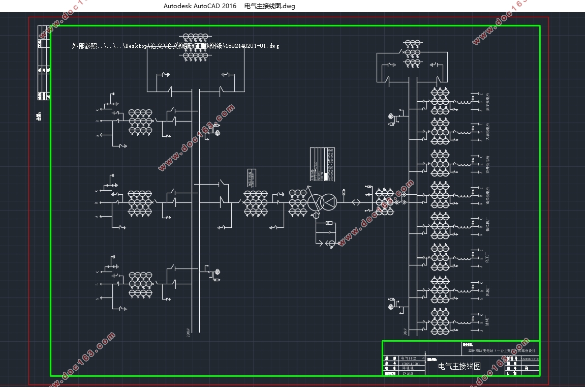 220/35kV(һ̨)һβֳ(CADͼ)