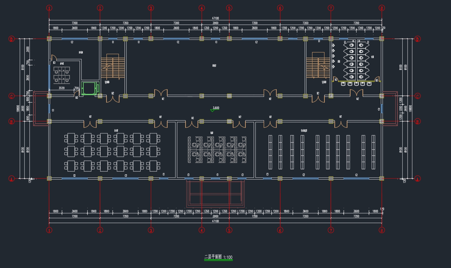 五层4662平米常州市某高校图书馆设计(含CAD建筑图结构图)