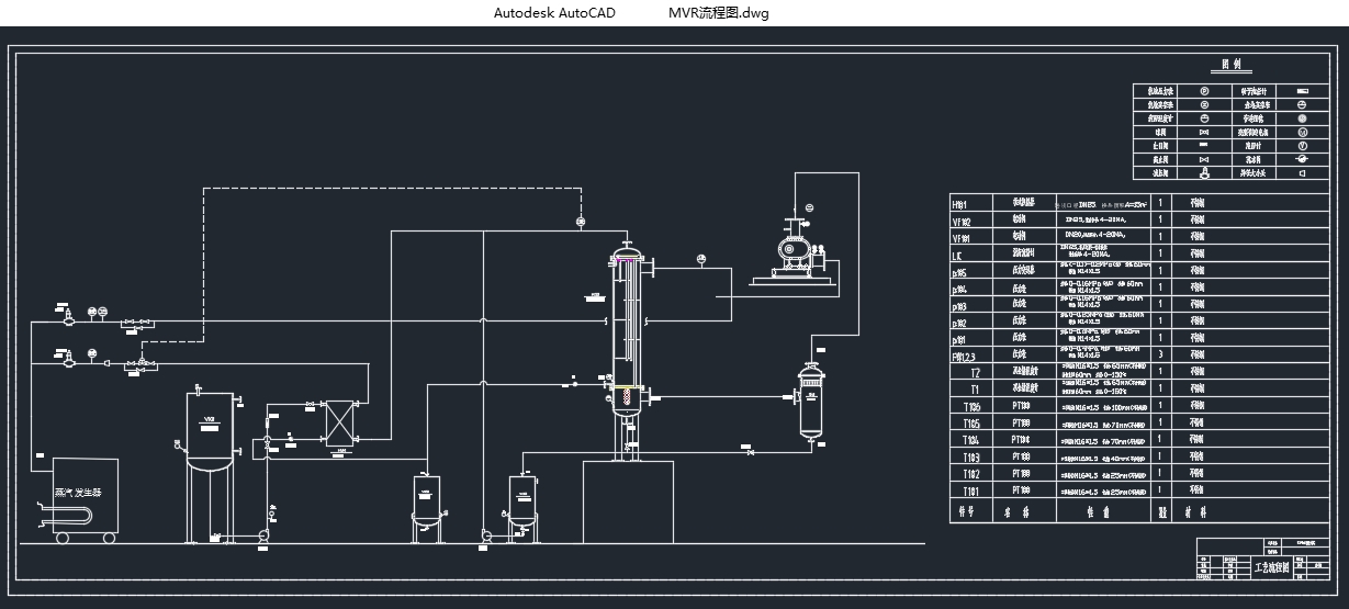 蒸发量为500kg/h的机械蒸汽再压缩系统的研究开发(CAD图)