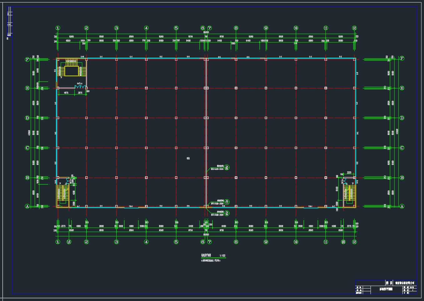 五层南京钢框架结构某公司工业厂房设计(含建筑图结构图)