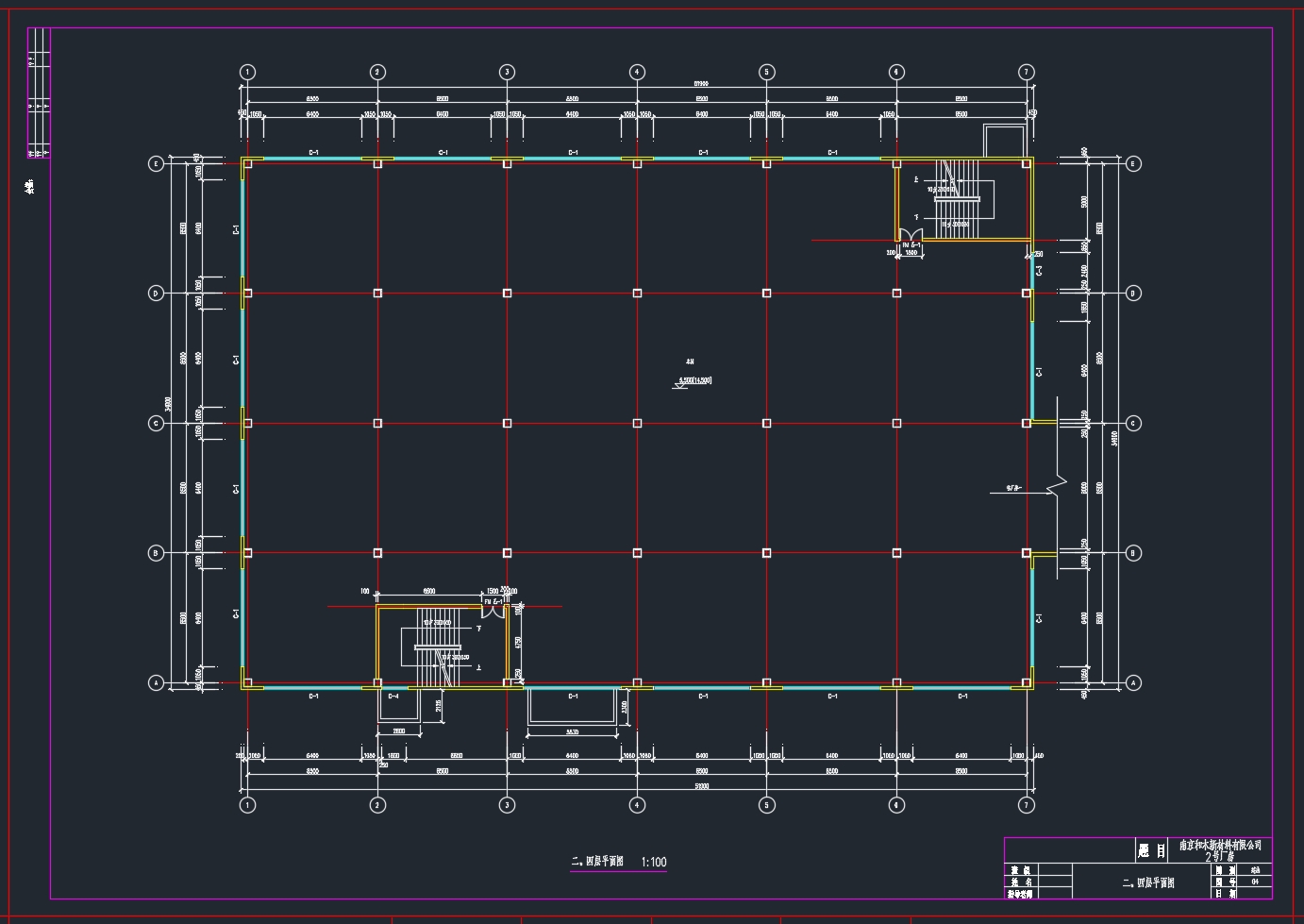 五层9000平米南京钢结构公司工业厂房设计(含建筑图结构图)