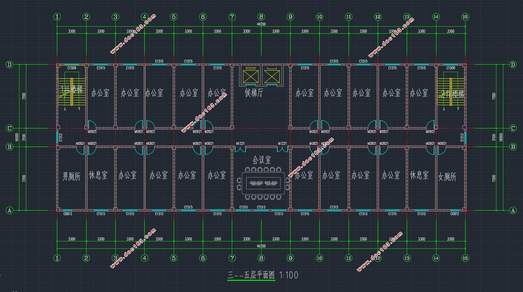 ����5105m2ĳ��ý���޹�˾�칫¥���(������ͼ�ṹͼ)